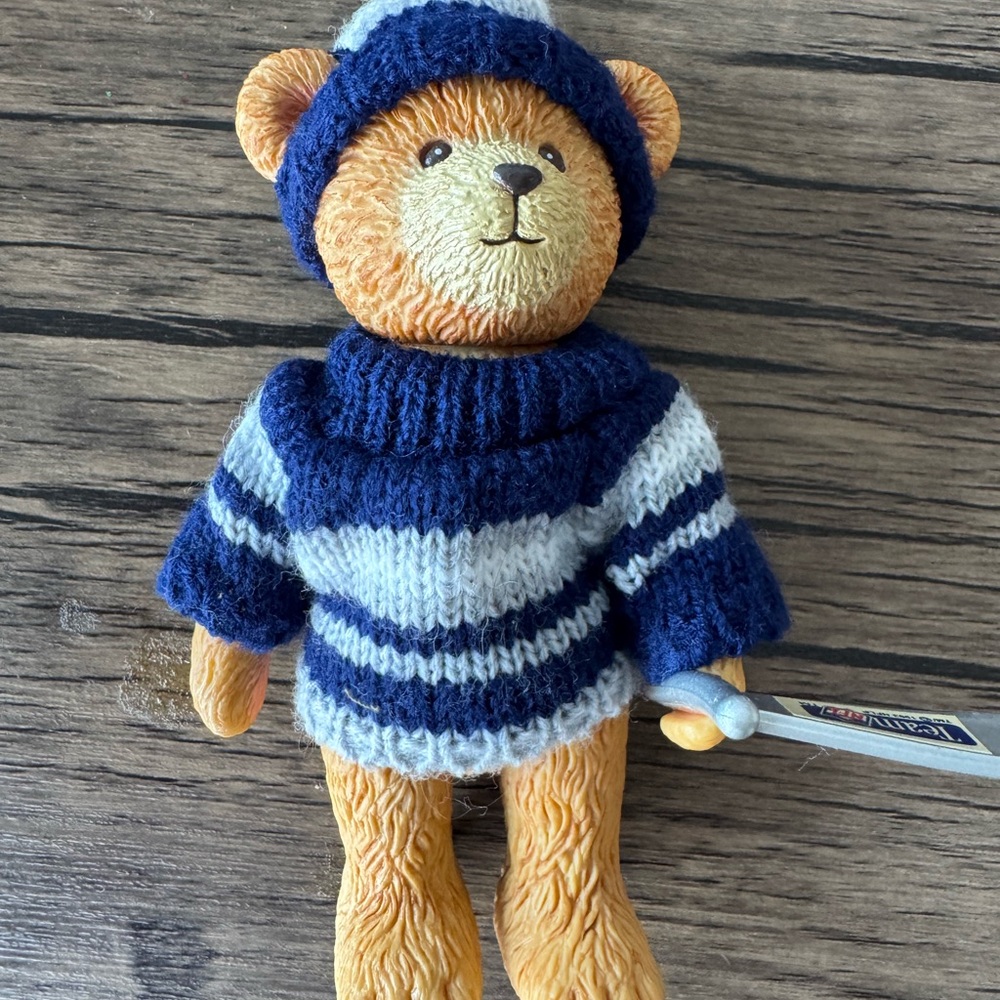 Russ Plush Bear with Blue and White Sweater